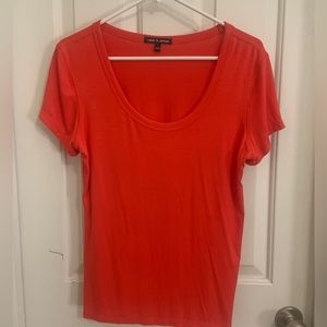 Never worn orange silky tee